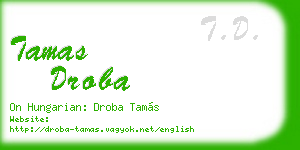 tamas droba business card