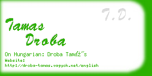 tamas droba business card